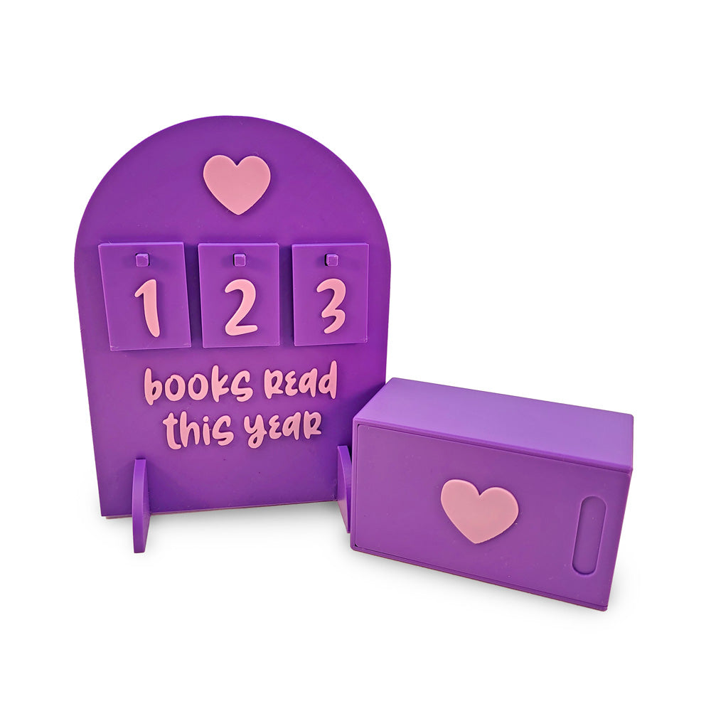 Books Read This Year Reading Tracker Sign - Heart / Romance