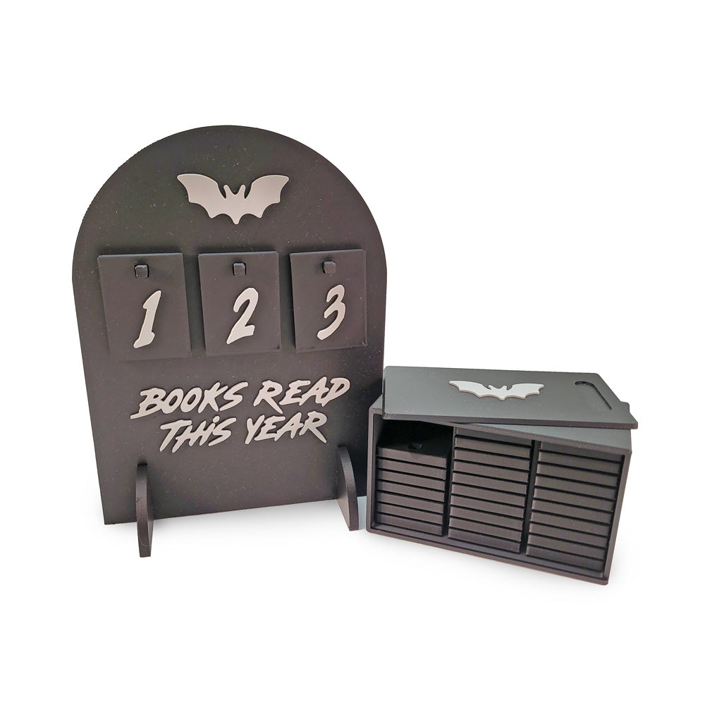 Books Read This Year Reading Tracker Sign - Bat / Spooky