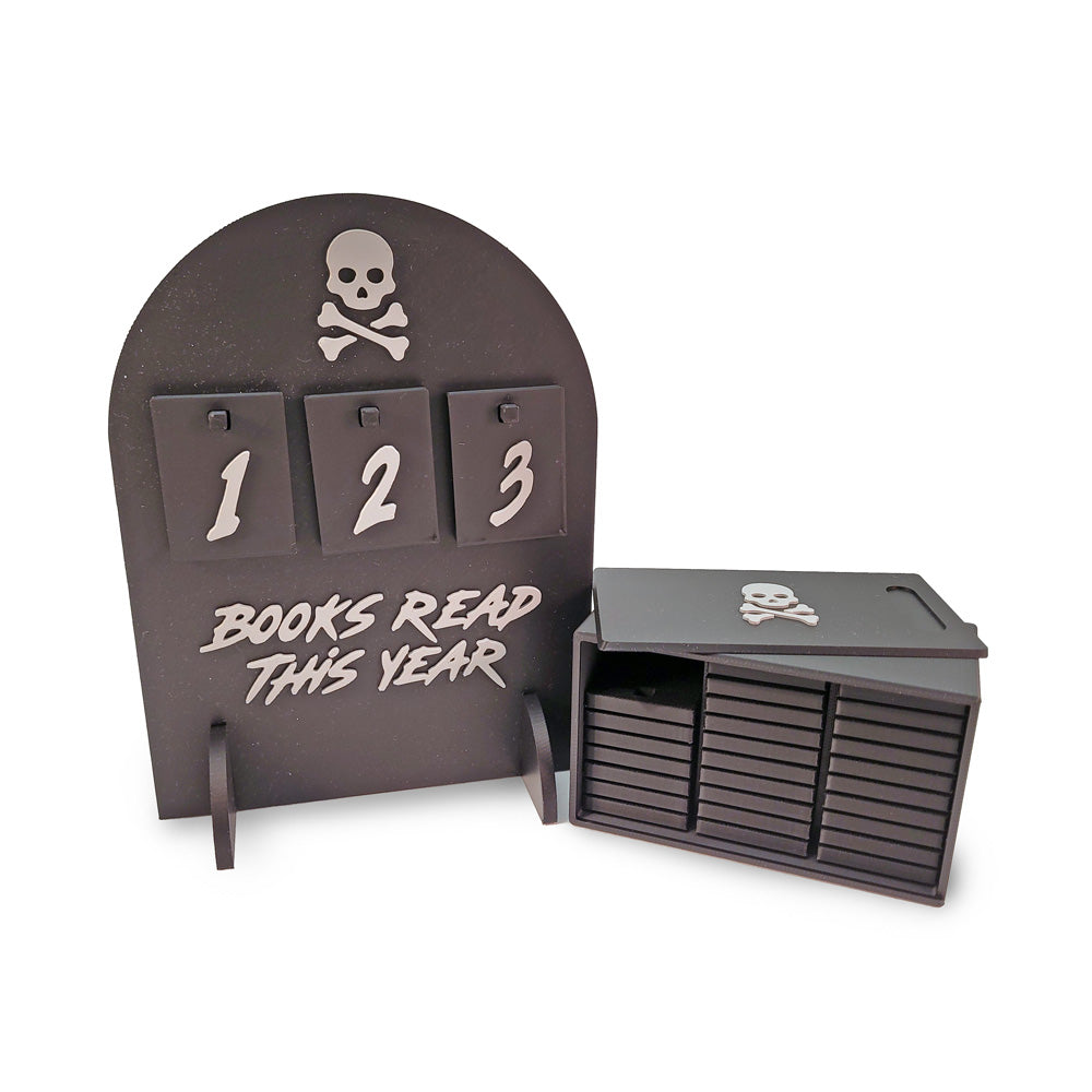 Books Read This Year Reading Tracker Sign - Skull & Crossbones