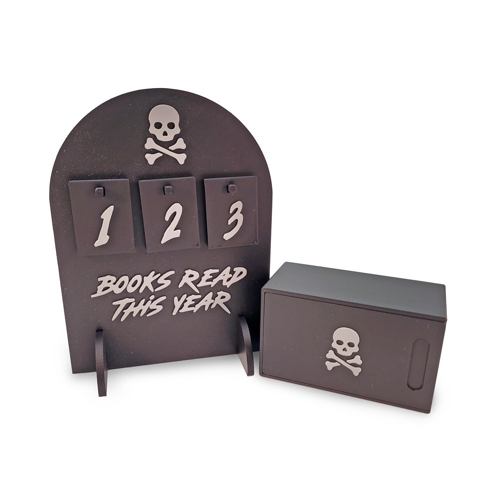 Books Read This Year Reading Tracker Sign - Skull & Crossbones