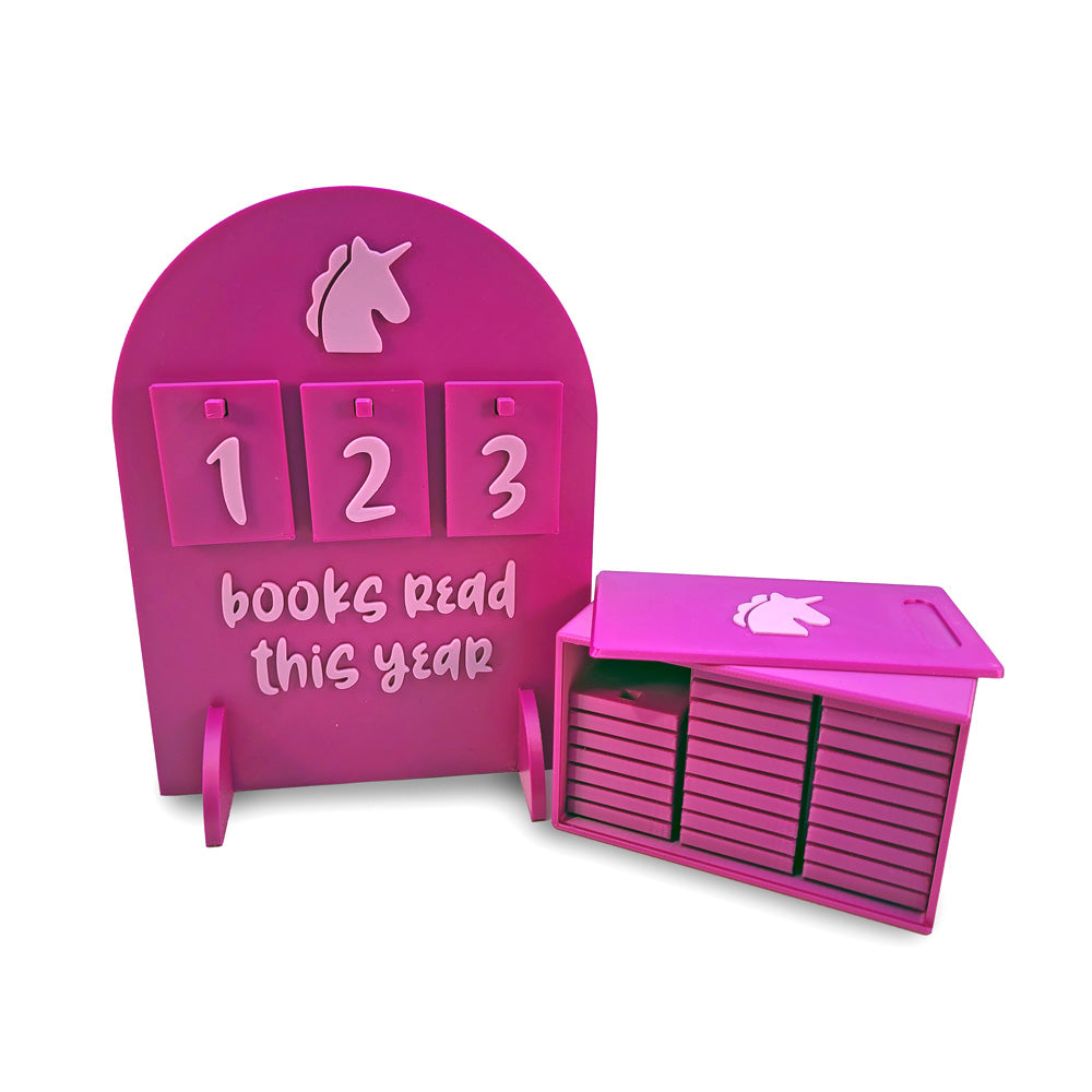 Books Read This Year Reading Tracker Sign - Unicorn / Fantasy