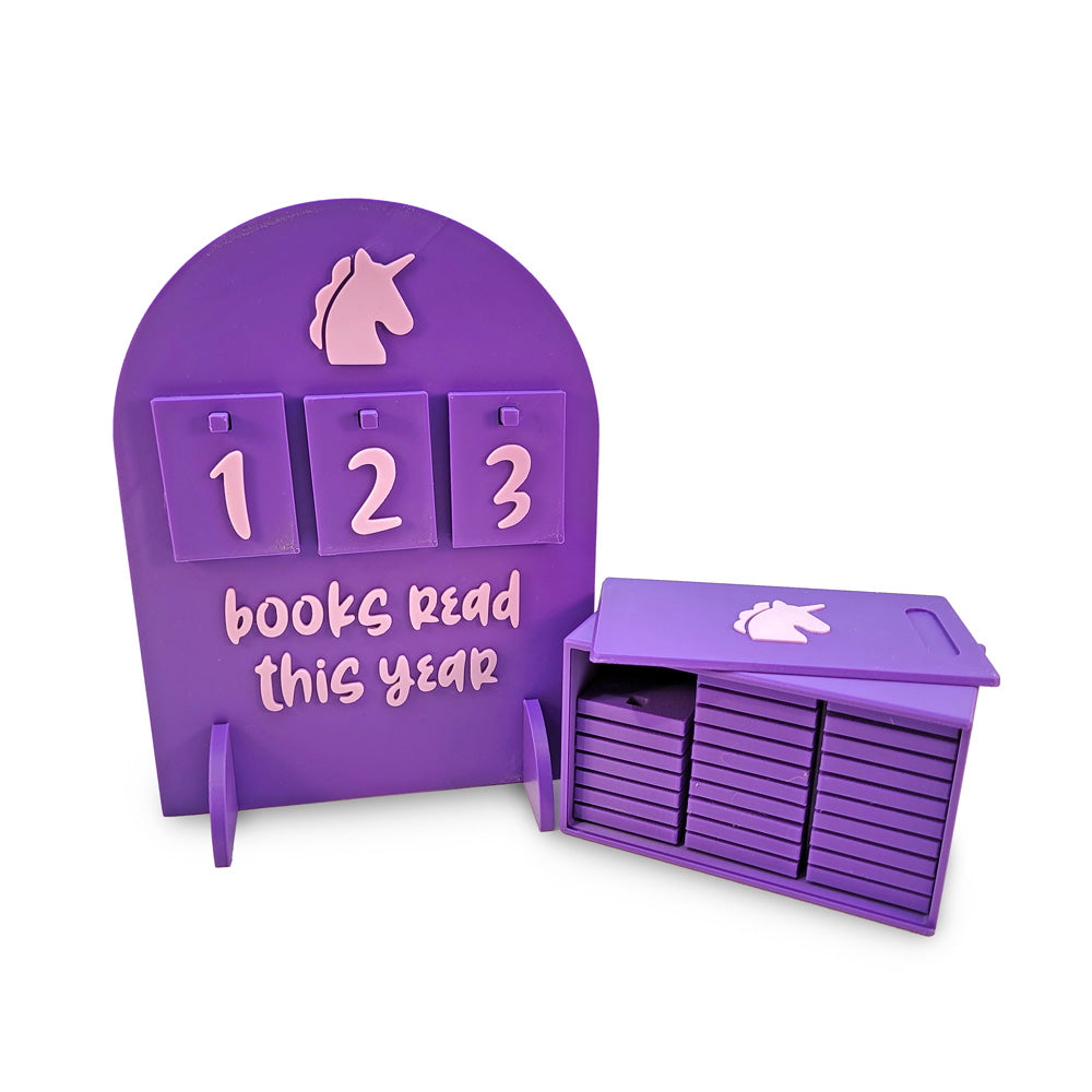 Books Read This Year Reading Tracker Sign - Unicorn / Fantasy