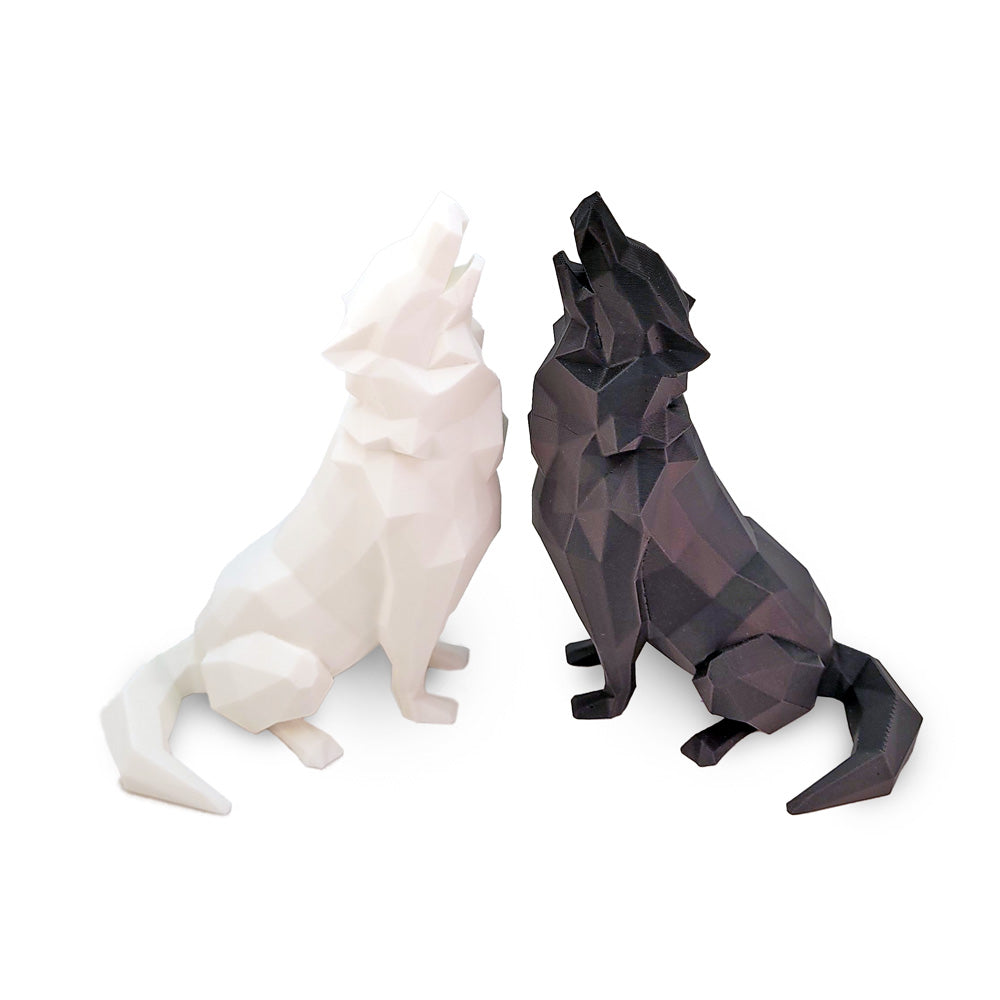 Howling Wolves Bookshelf Figurines – Set of 2
